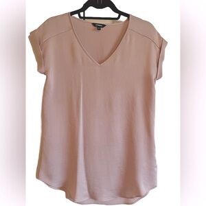 Express pink capped sleeve shirt